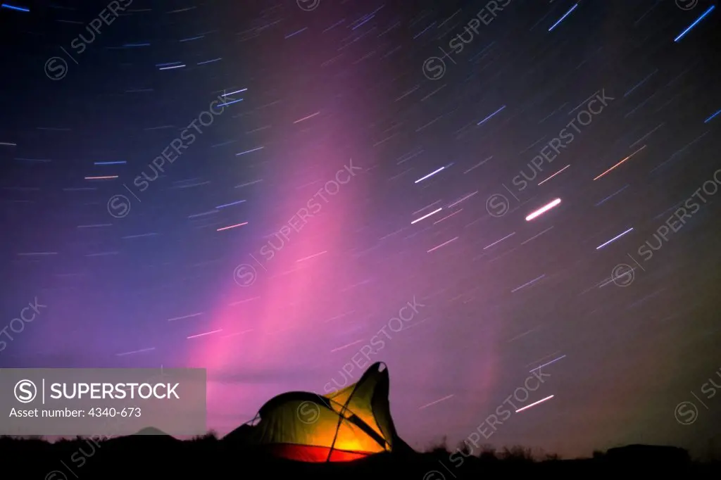 Northern Lights Over a Tent