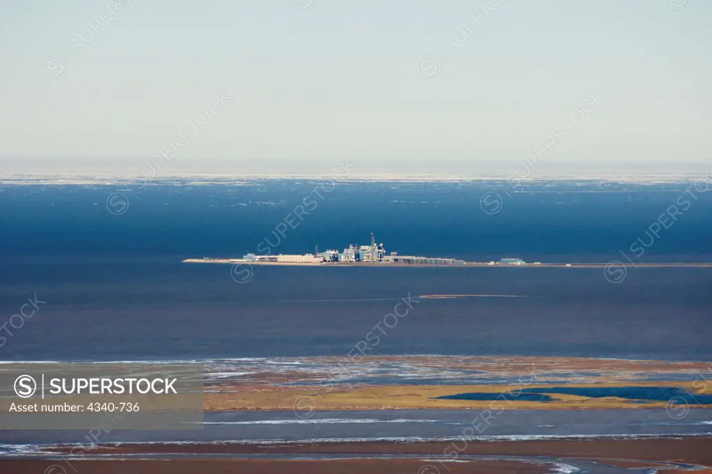 Oil Drilling Site Jutting Out Into the Beaufort Sea