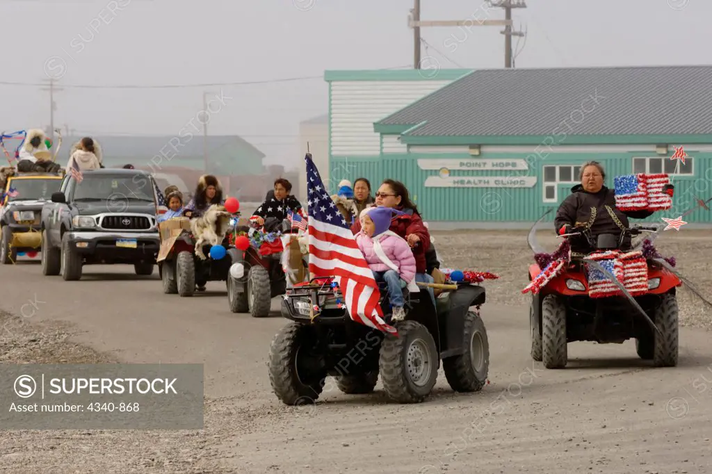 Fourth of July Parade in the Inupiaq Arctic Village of Point Hope, Alaska
