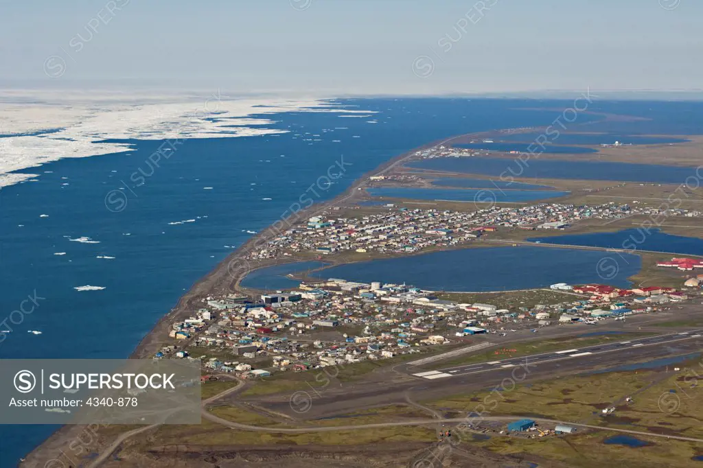 Inupiaq Village of Barrow During Spring Breakup of Sea Ice