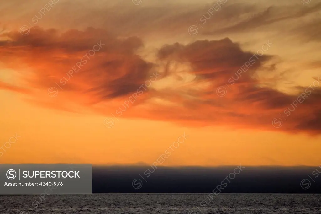 Midnight Sun Lighting Clouds Over the Beaufort Sea