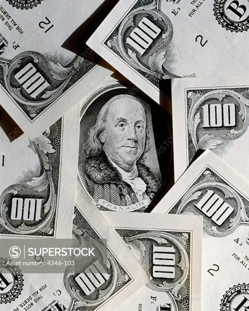 $100 Bills Framing Benjamin Franklin