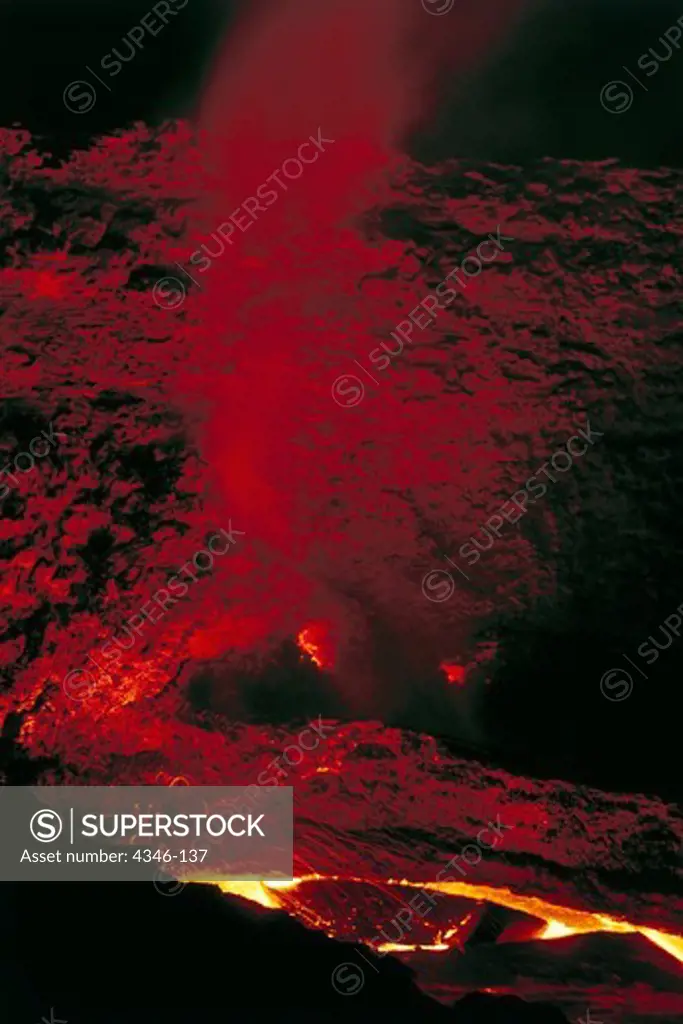 Lava Erupting at Kupianaha Vent