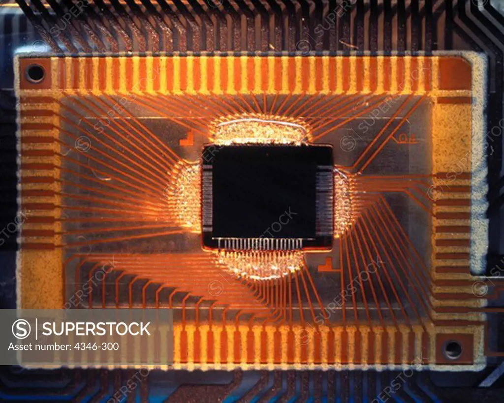 Close Up of a Computer Microchip