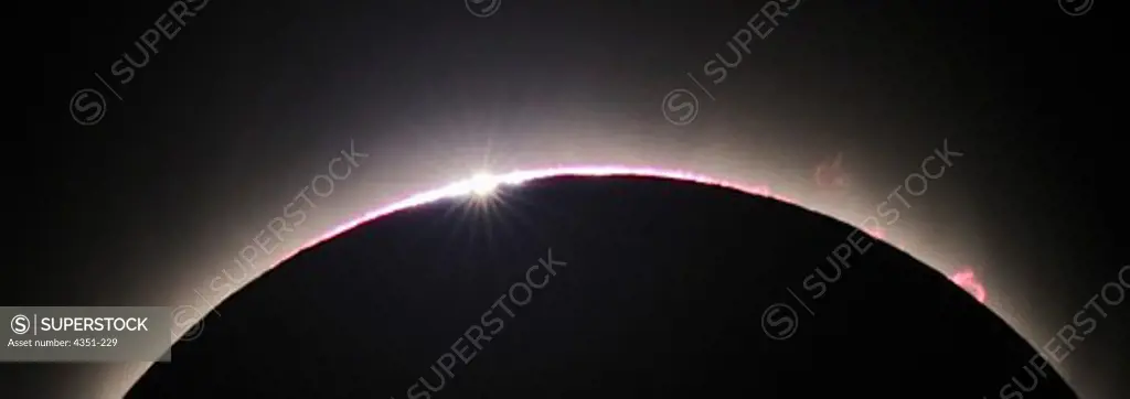 Baily's Beads and Prominences During Solar Eclipse