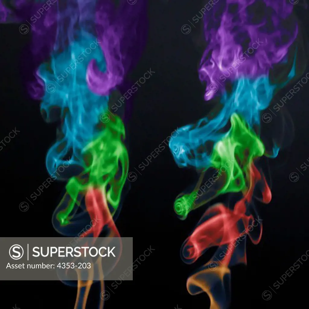 Multicolored Smoke Against Black Background