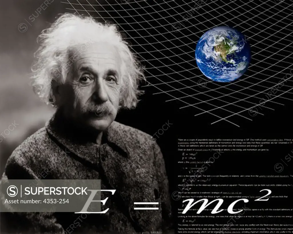 Photo Illustration of Albert Einstein and the Theory of Relativity