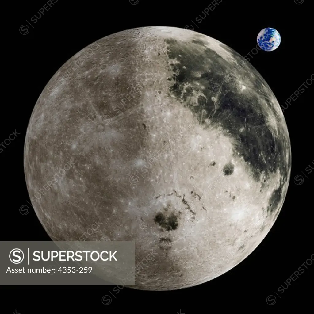 Digital Illustration of Earthrise From Far Side of the Moon