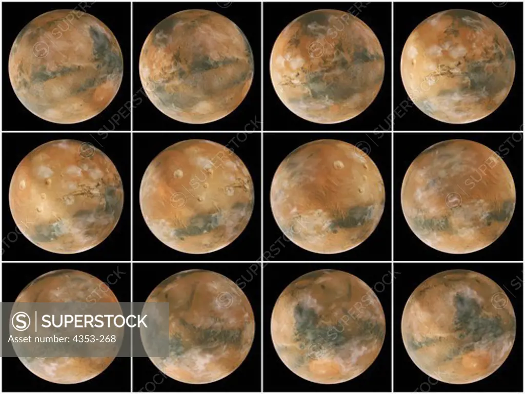 Digital Illustration of Mars' Rotation