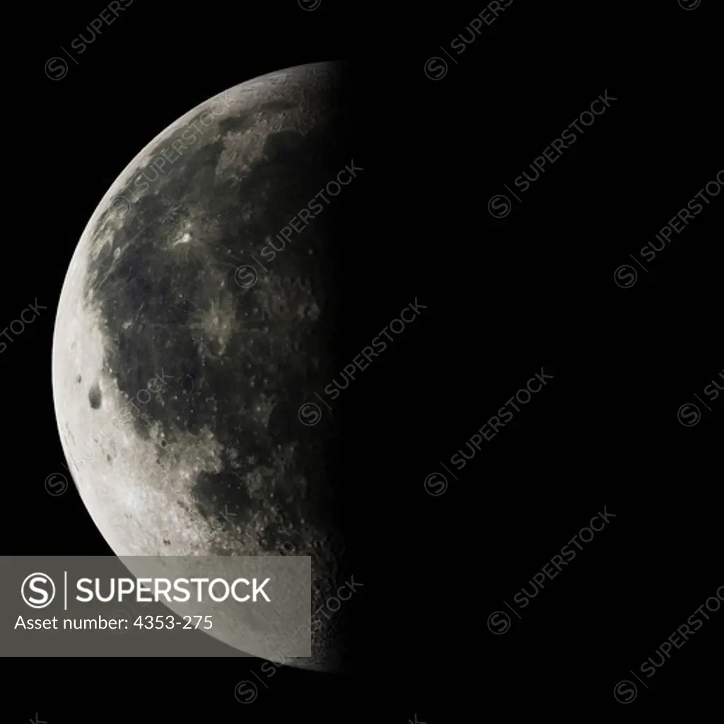 Digital Illustration of a Last Quarter Moon