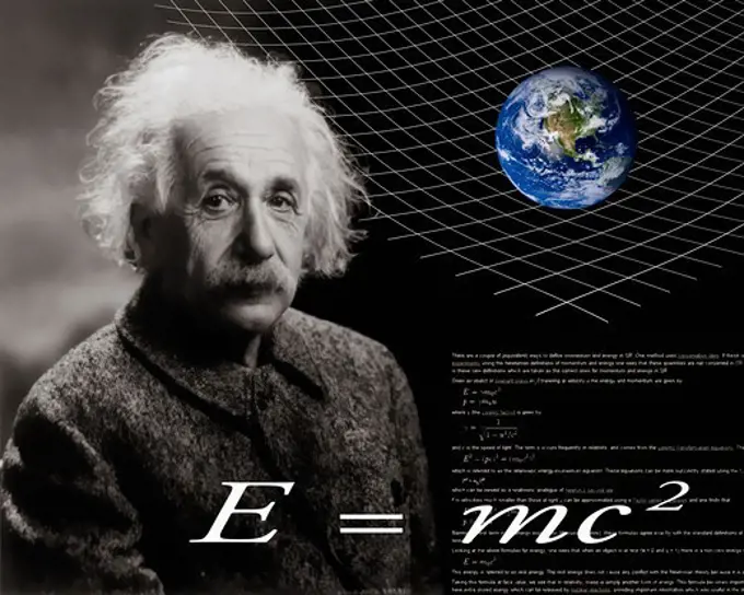 Photo Illustration of Albert Einstein and the Theory of Relativity