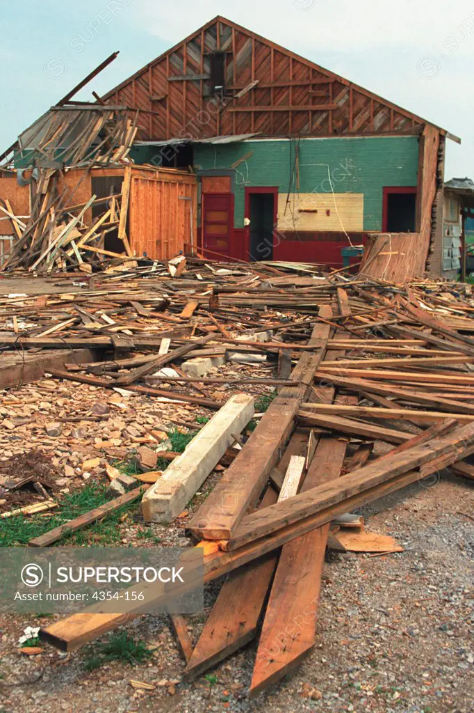A Schoolhouse Ripped Apart by a Tornado