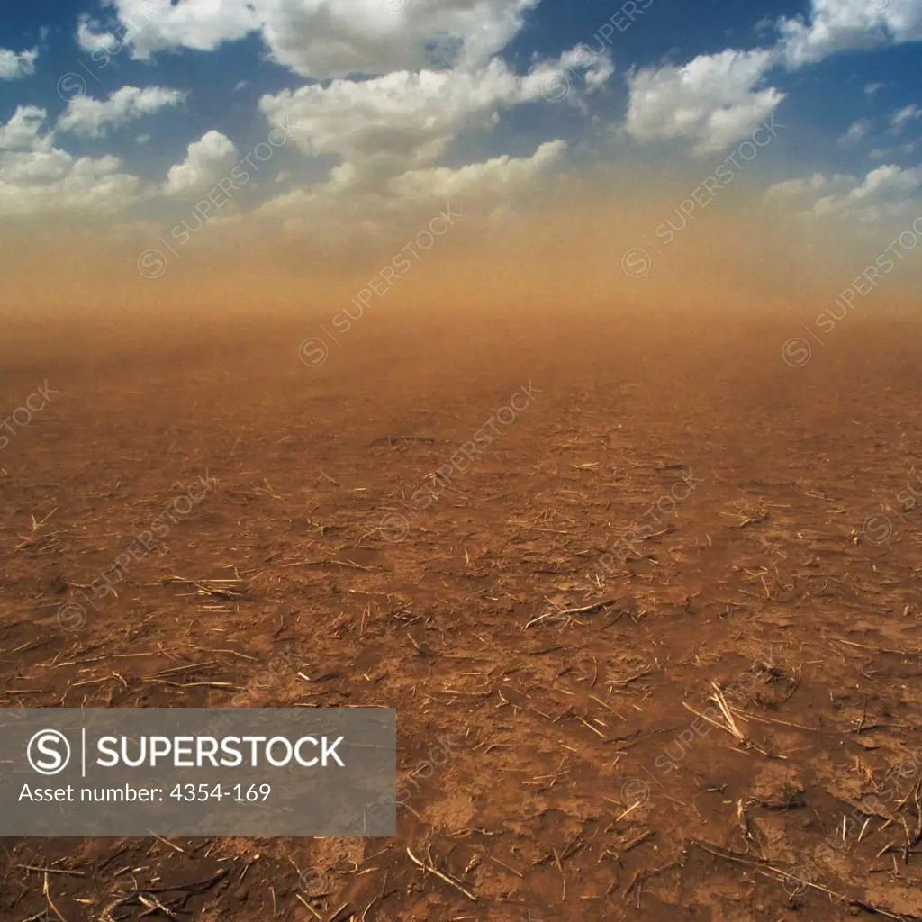 A Dust Storm Roars Across a Drought-Stricken Field