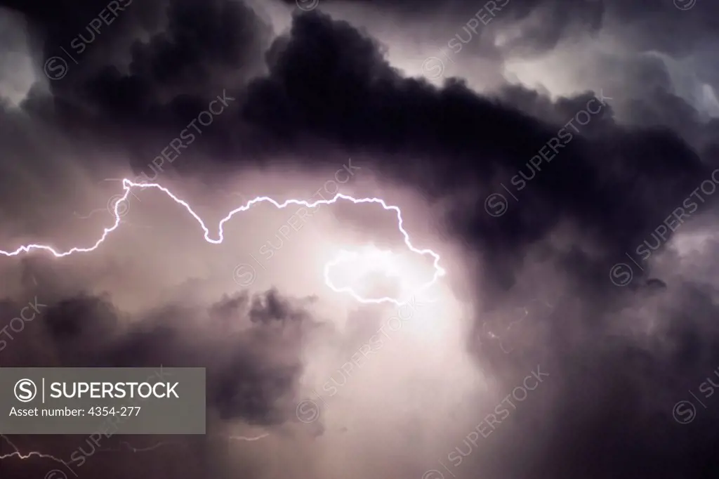 A Twisting Cloud To Cloud Lightning Bolt From the Air