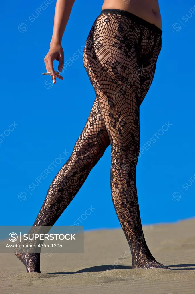 Sexy Pair of Stockings in the Sand