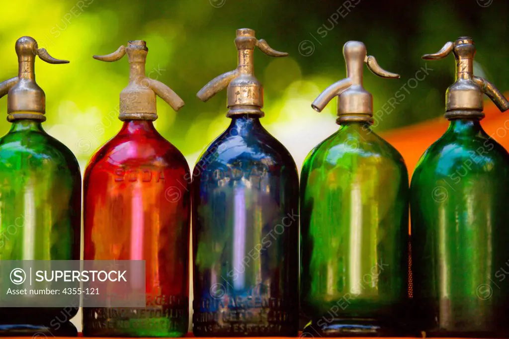 Antique Glass Bottles in Market
