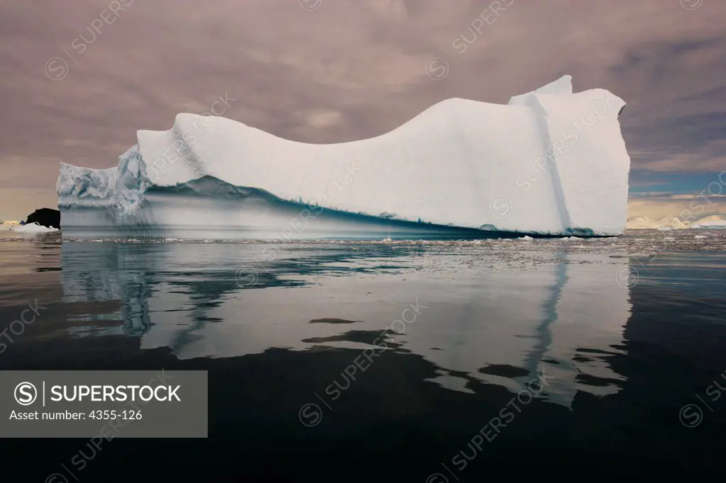 An Iceberg Worn Smooth by Rotating and Water Action