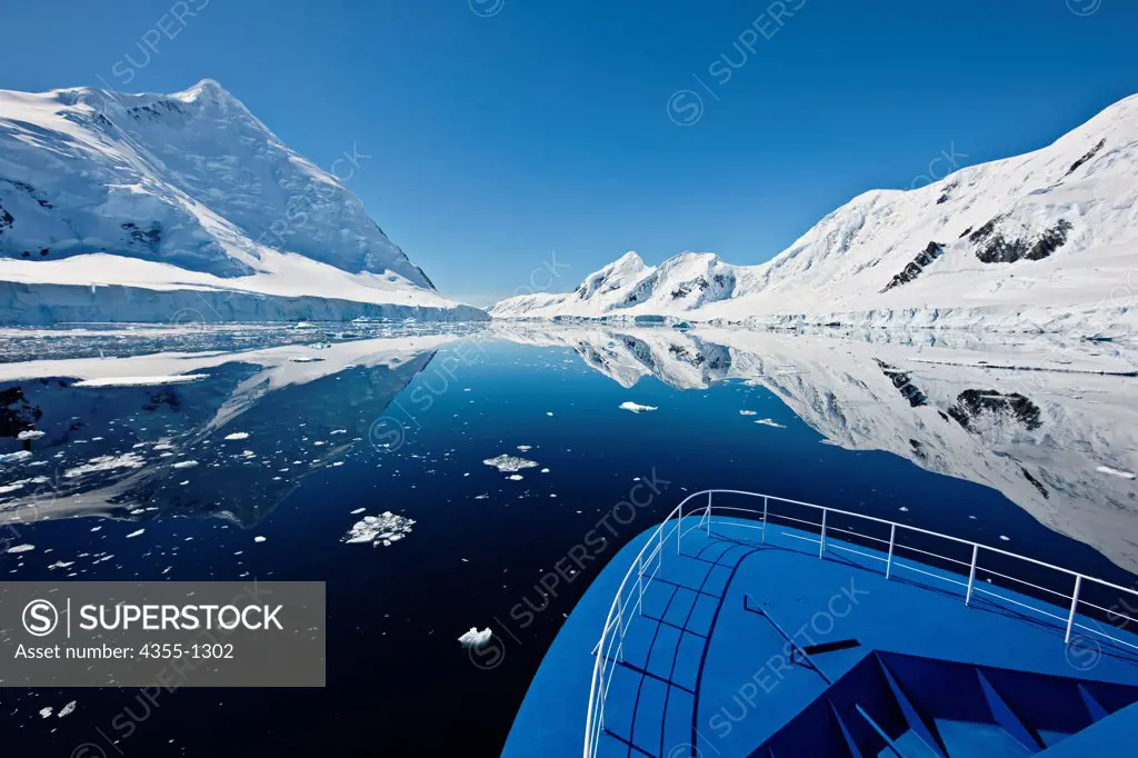 Boat in The Gullet in Antarctica