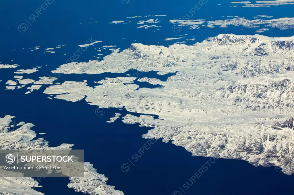 Fiords on the coast of Greenland