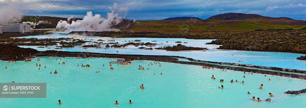 The Blue Lagoon is a geothermal spa near Reykjavik, Iceland. The warm waters are rich in minerals like silica and sulfur, and bathing in the Blue Lagoon is reputed to help some people suffering from skin diseases such as psoriasis.