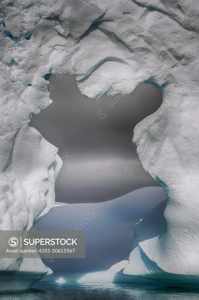 An area known as the Iceberg Graveyard in Antarctica