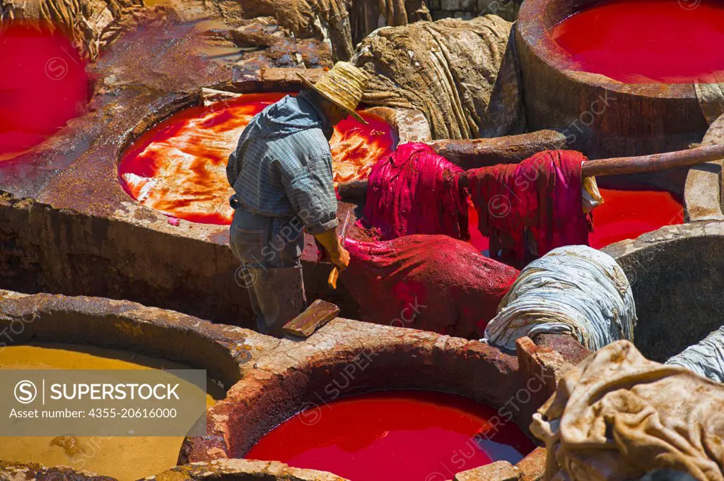 The Medina Leather Tannery in Fes, Morocco