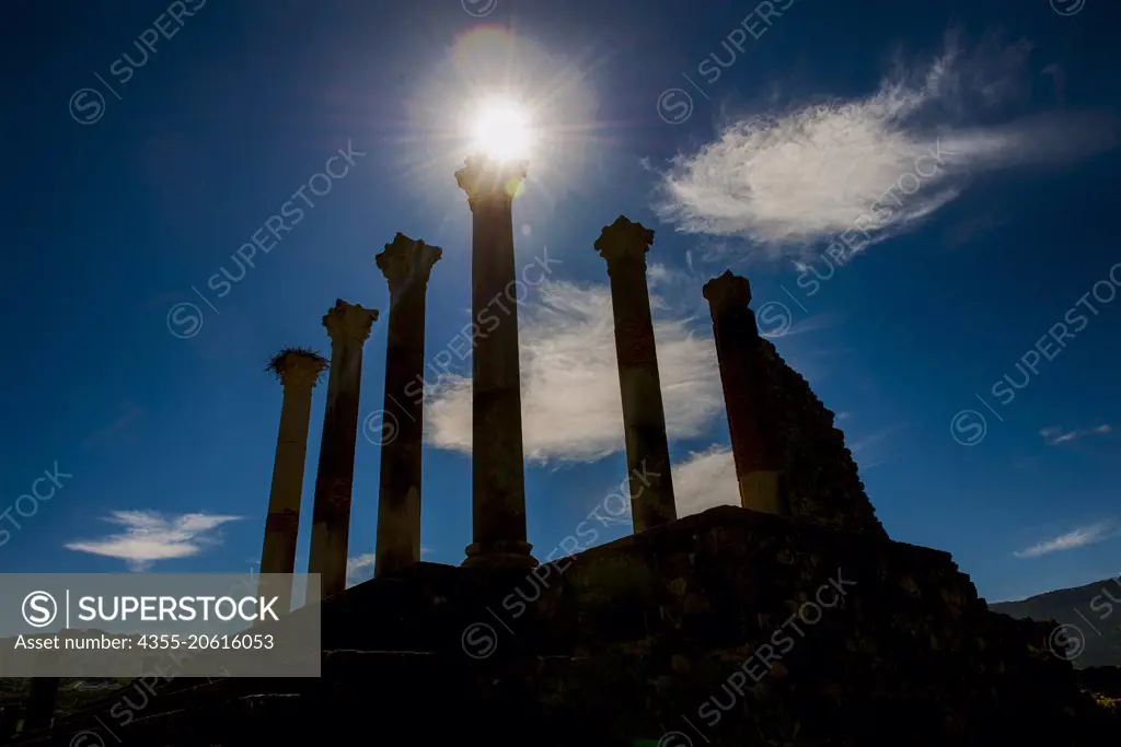 Volubilis is a site with Roman ruins close to Meknes, Morocco