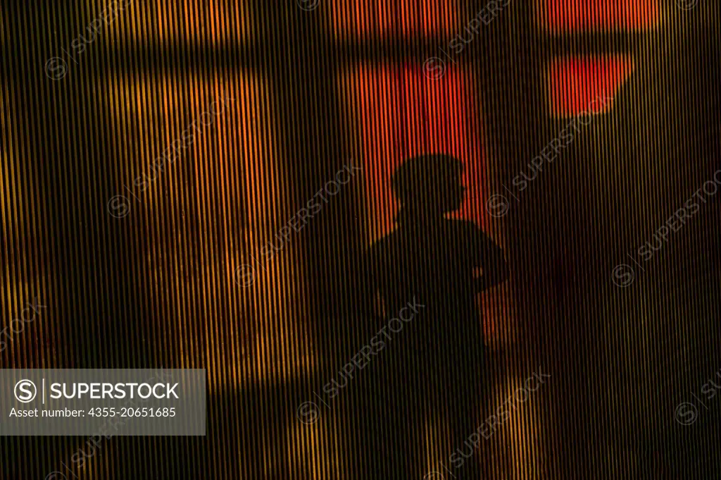 Shadow inside Tokyo Tower located in the Shiba-koen district of Minato, Tokyo, Japan.
