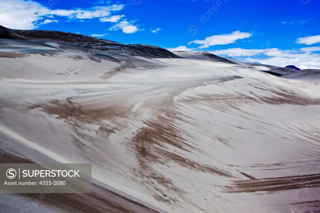 Great Sand Dunes National Park and Preserve is a United States National Park located in the easternmost parts of Alamosa County and Saguache County, Colorado, United States. Covering approximately 85,000 acres, the park contains the tallest sand dunes in North America