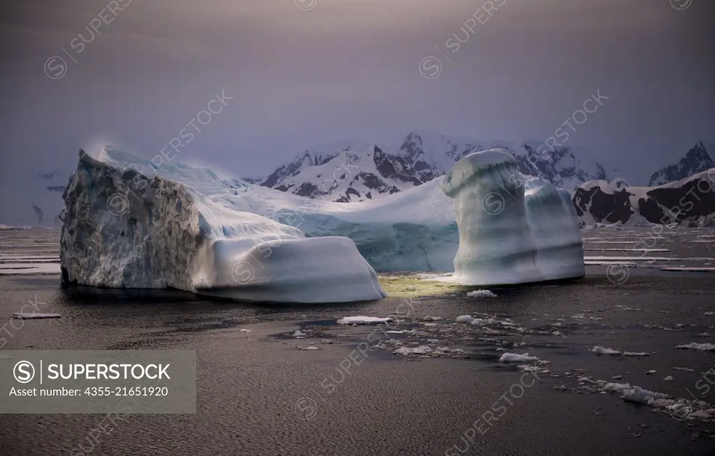 A weathered iceberg in Cape Tuxen, Antarctica