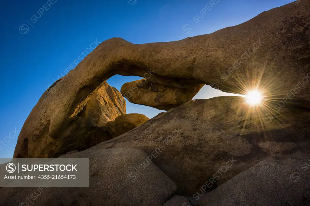 Joshua Tree National Park in southern California. It's characterized by rugged rock formations, harsh desert  and bristled Joshua trees