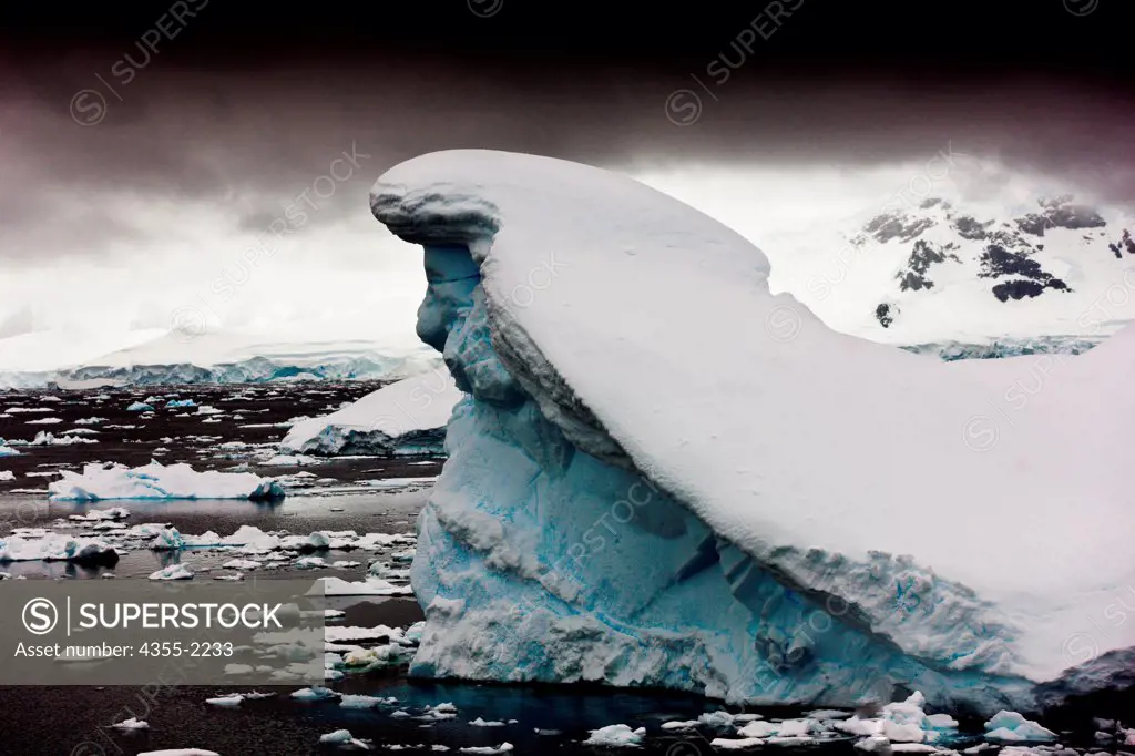 Massive and spectacular Iceberg in Wilhelmina Bay, Antarctica