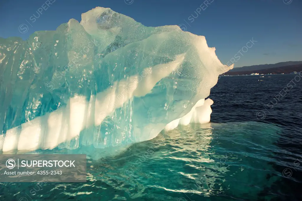 Greenland, Close-up of striped iceberg