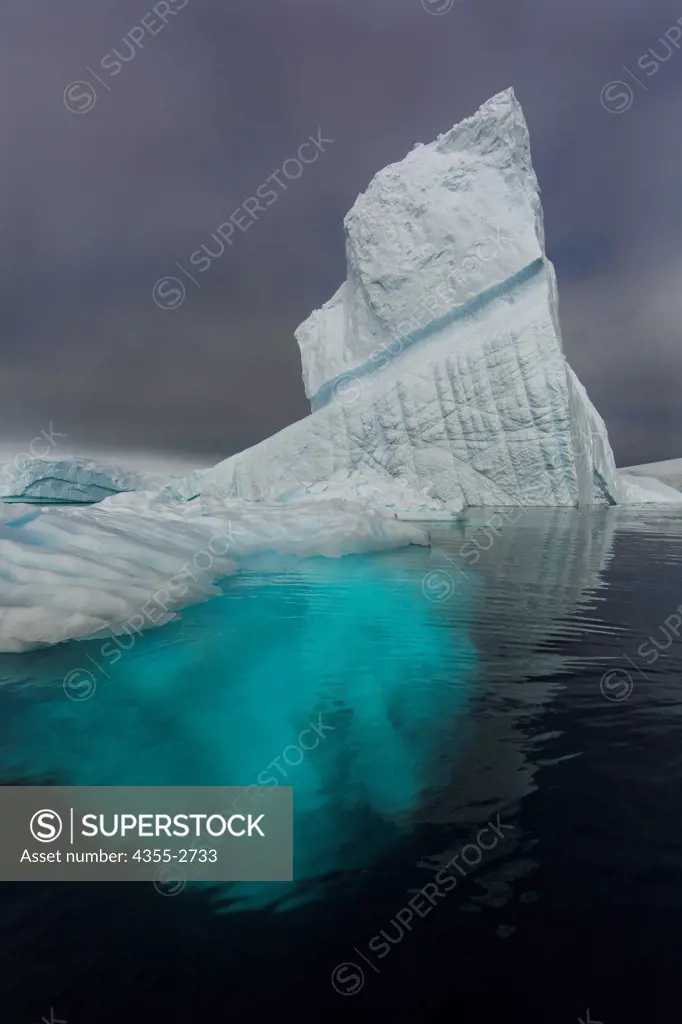 Large boot shaped iceberg at Danko Island, Antarctica