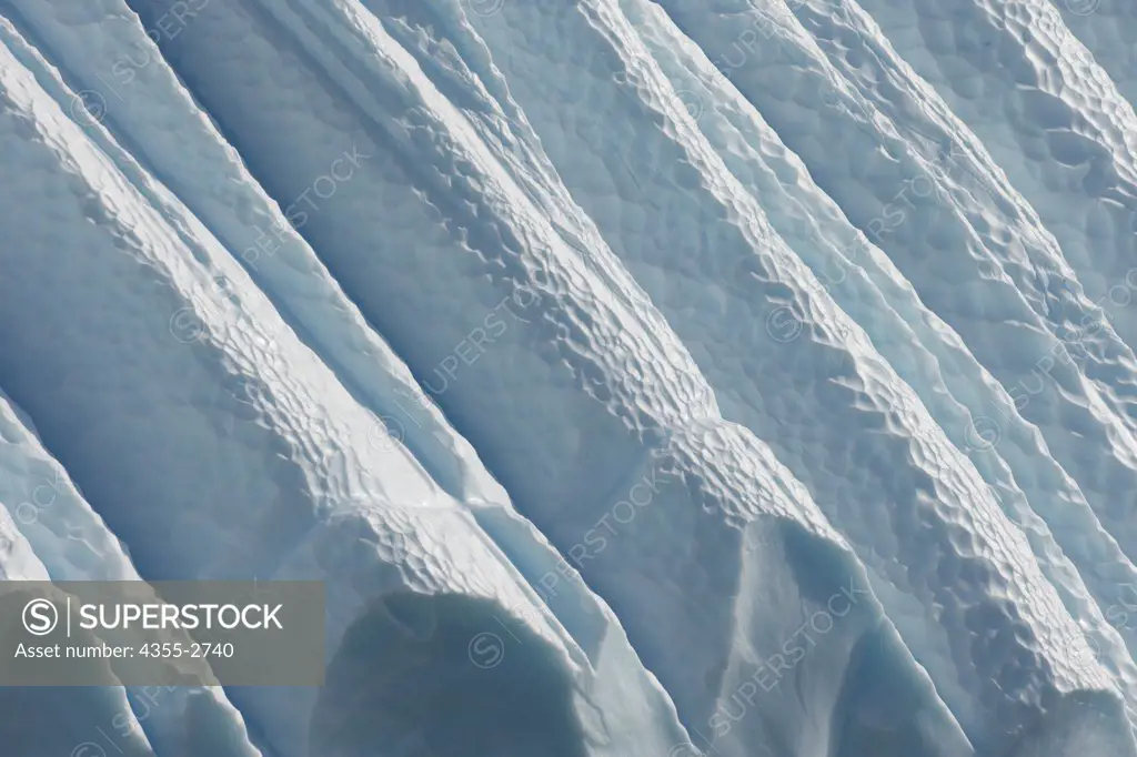 Striated columnar iceberg at Danko Island, Antarctica