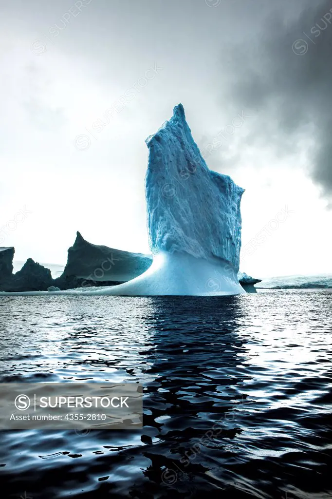 Goliath icebergs floating on water, Torgersen Island, Palmer Archipelago, Antarctica