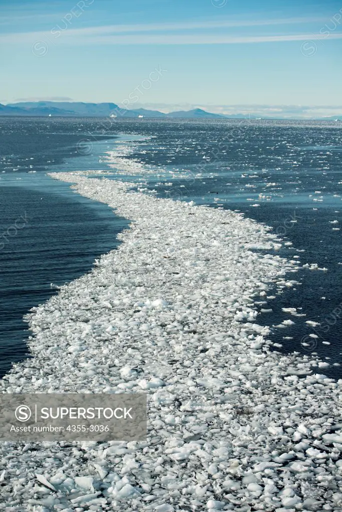 Ice floes floating in Ilulissat Icefjord, Disko Bay, Ilulissat, Greenland