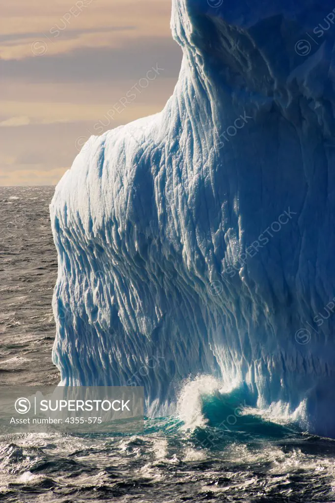 A Water-Sculpted Irregular Iceberg Near the Antarctica Peninsula