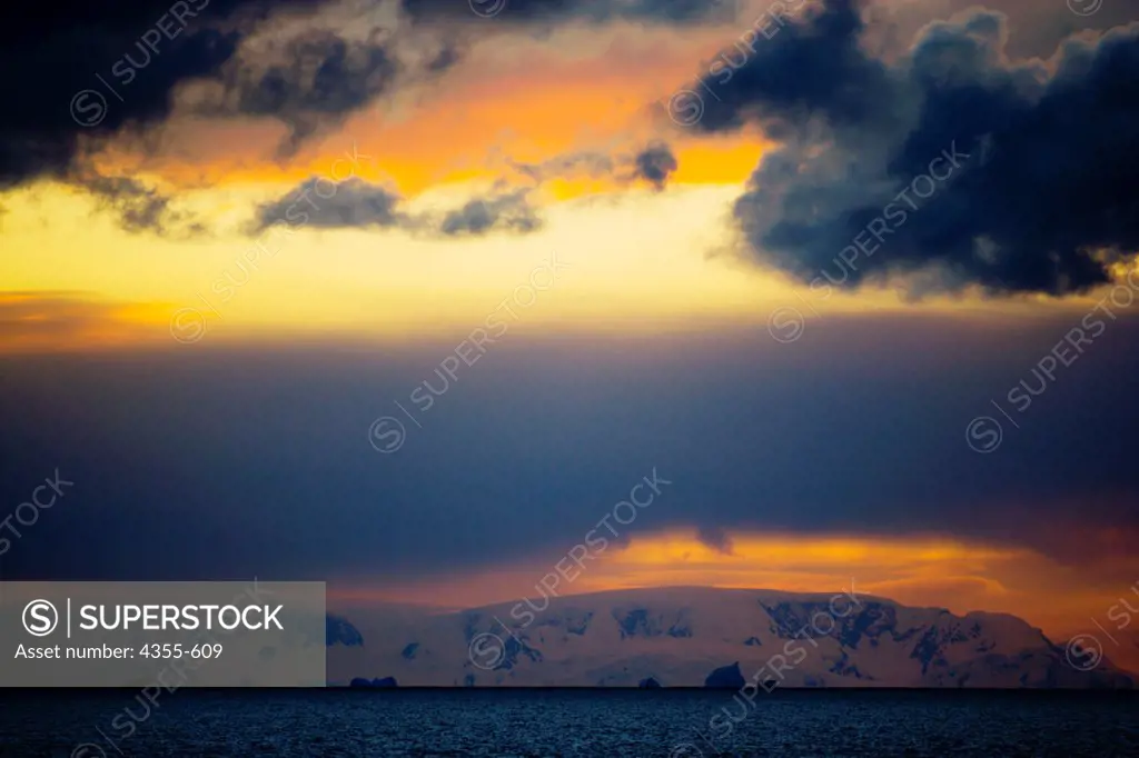 A Storm Approaches Deception Island in Antarctica