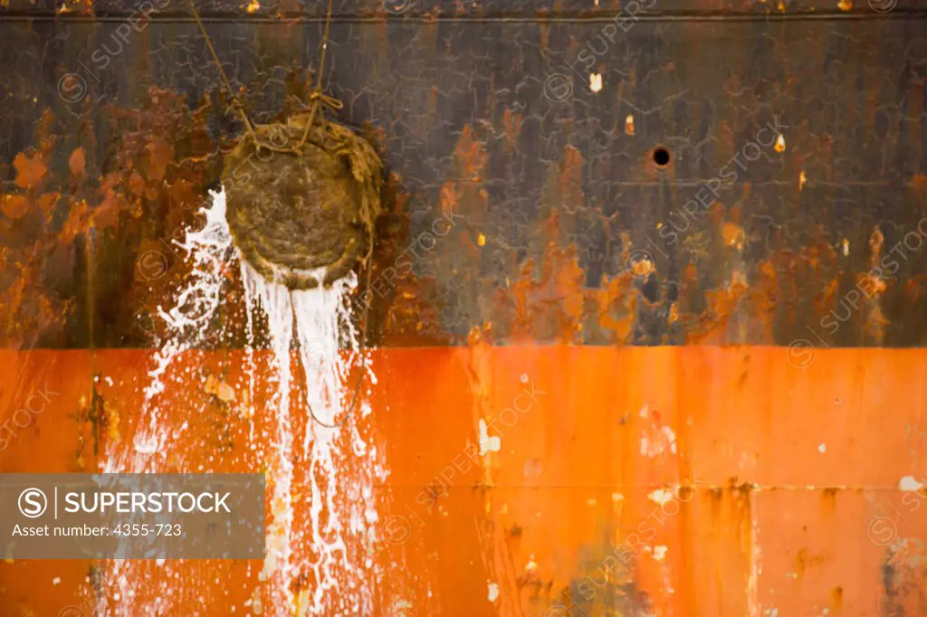 Waste Water Pours From a Ship in Ushuaia, Patagonia