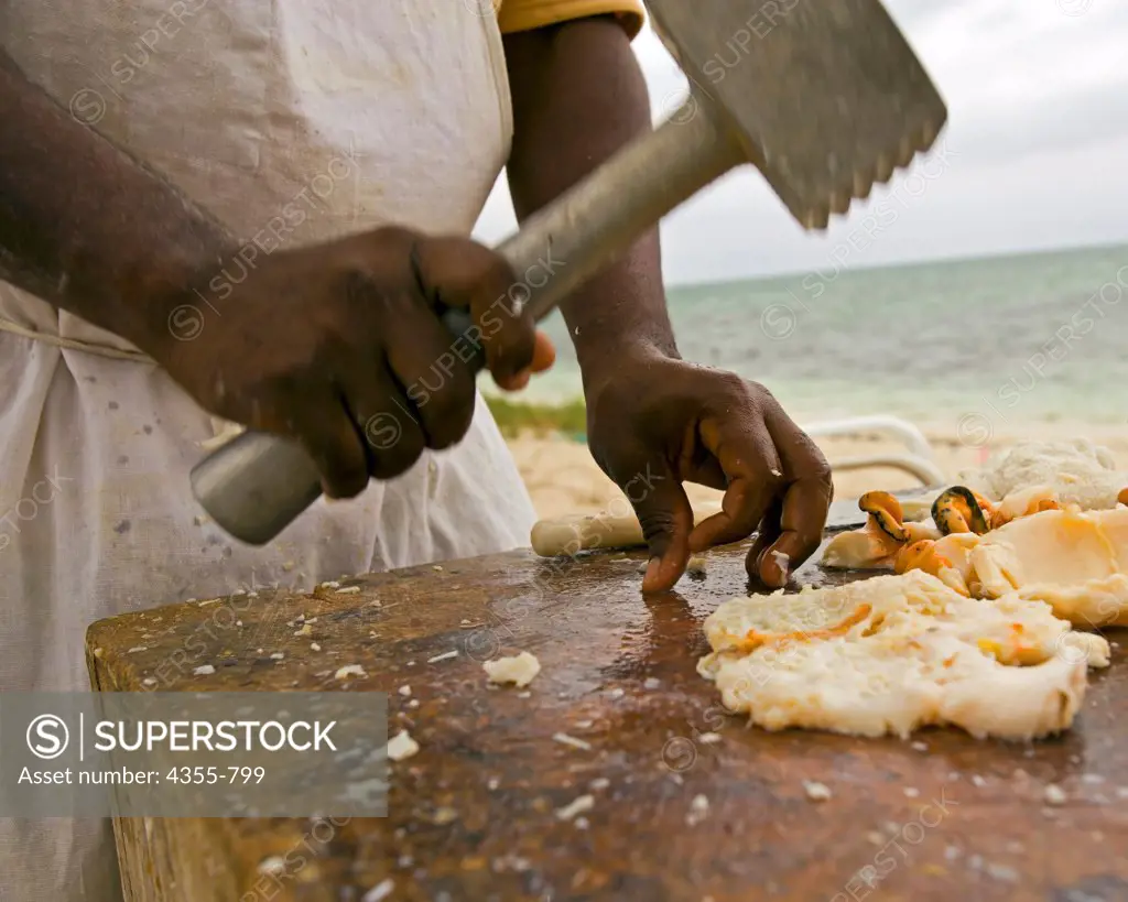 Preparing Conch for Consumption in the Turks and Caicos