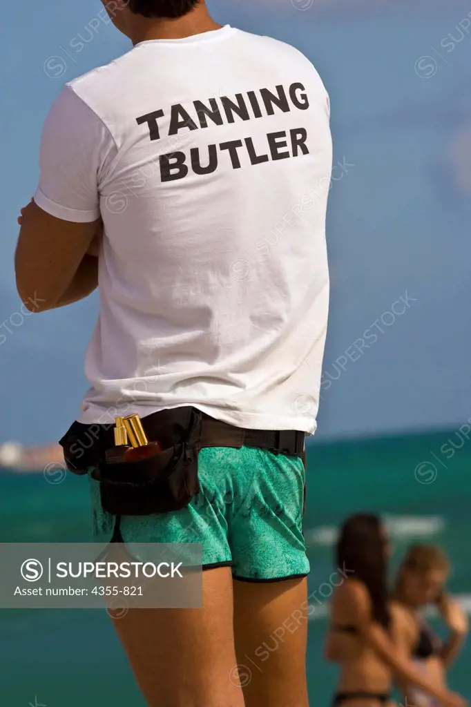 Tanning Butler with Sunscreen on South Beach