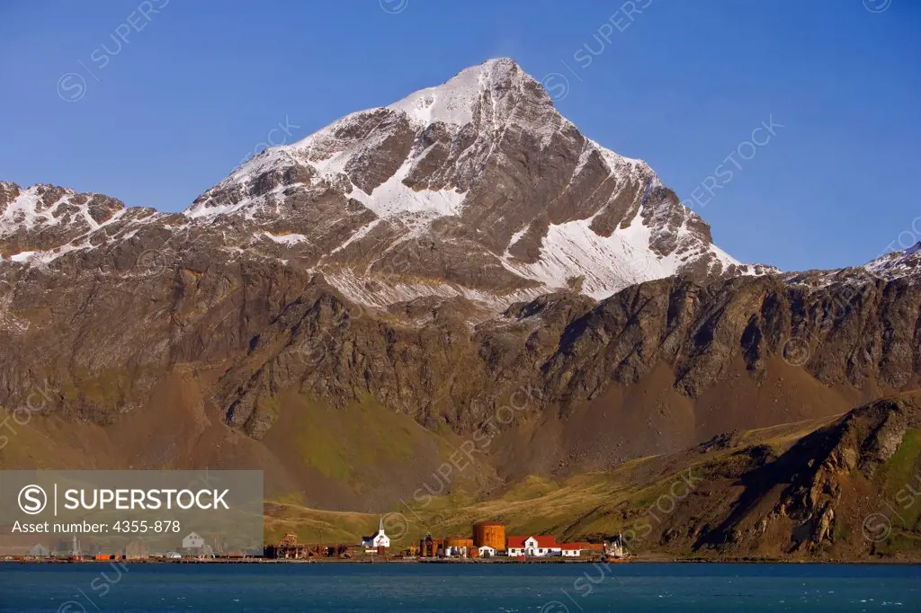 Grytviken Whaling Station and Mount Hodges, South Georgia Island