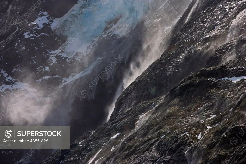 Katabatic Winds Blowing Water Uphill in Drygalski Fjord