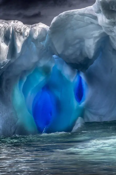 A very sensual blue iceberg near Vernadsky Station in Antarctica