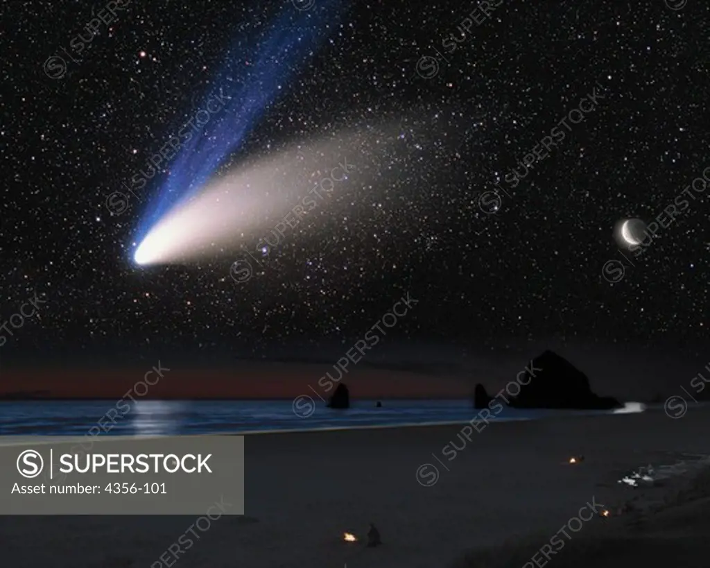 Comet Hale-Bopp Over Cannon Beach Oregon