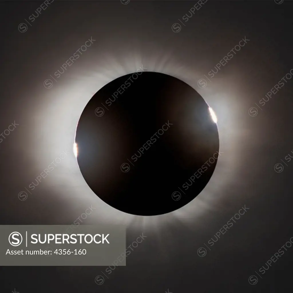 Two Diamond Rings With Total Eclipse of the Sun, West of Hangzhou, China