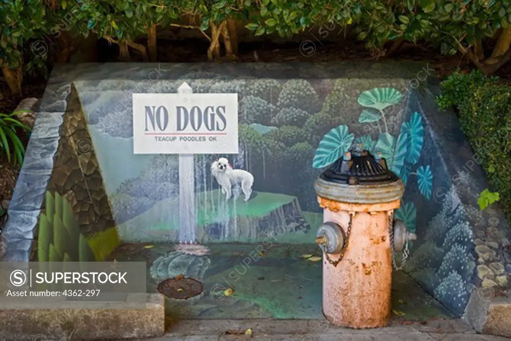 Fire Hydrant with Dog Mural