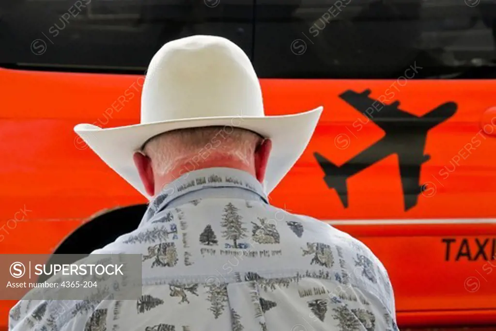 Man and Taxi in Texas