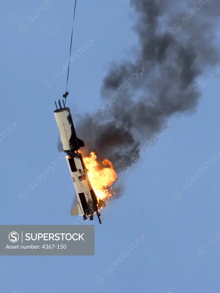 Burning Lower Stages of Saturn V Model Rocket